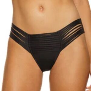 Guria BLACK MULTI-STRINGS BAND BIKINI BOTTOM BRAZILIAN CUT